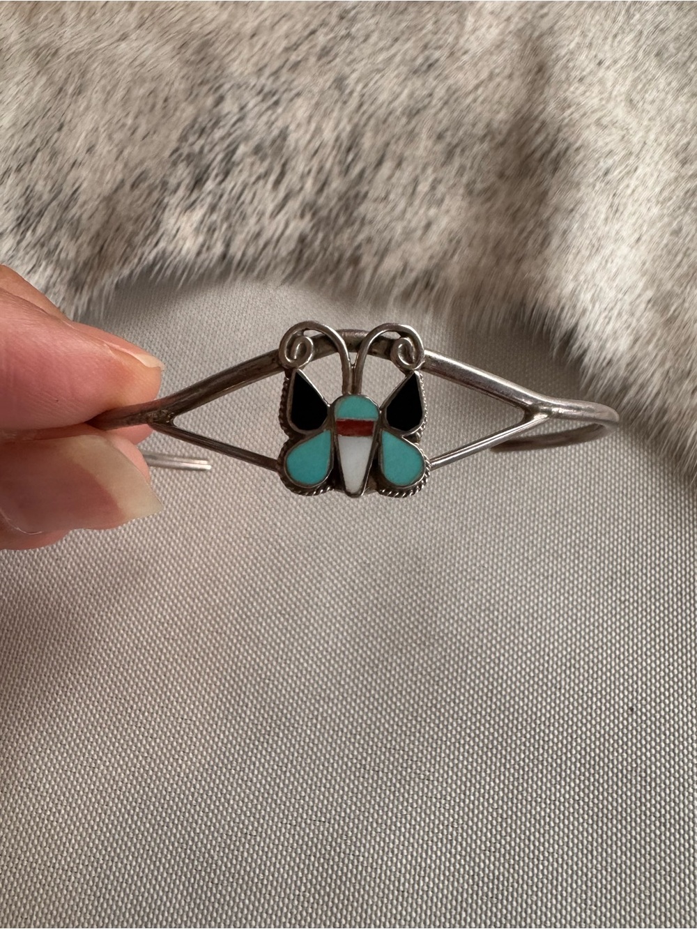 Zuni Butterfly Inlay Bracelet